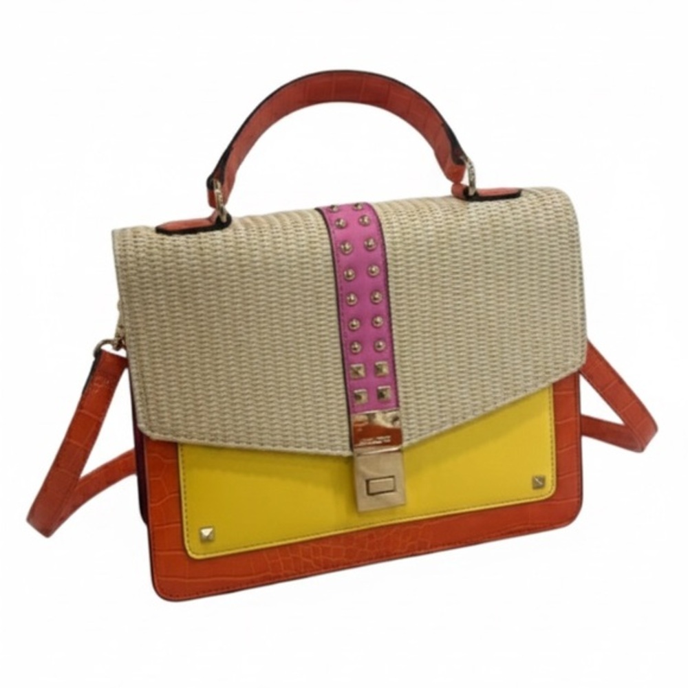 Aldo top handle yellow/orange/pink purse